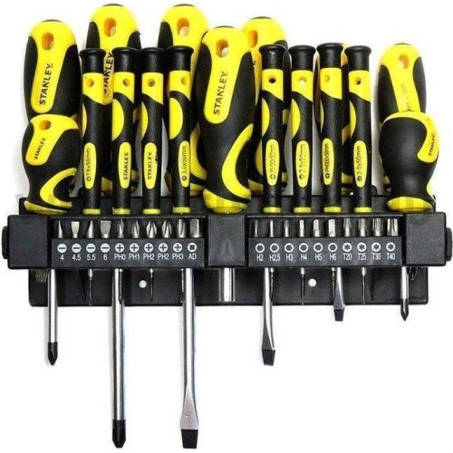 Викрутки Stanley, набір 57шт, 20 біт, SL,PH,Torx,H, 20 торцевих головок