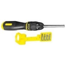 Викрутка Stanley Multibit, набір 11шт, бітотримач реверсний 1/4, 10 біт, SL,PH,PZ,SQ,Torx
