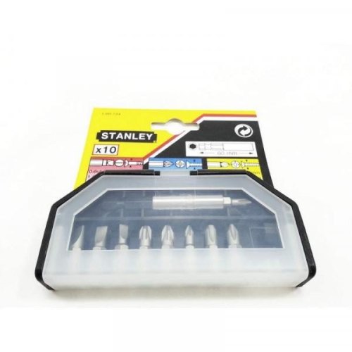 Біти Stanley, набір 10шт, 1/4, магнітний бітотримач, SL,PH,PZ, 25мм, кейс