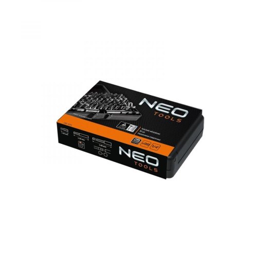 Біти Neo Tools, набір 99шт, 1/4, тримачі 2шт, перхідники 3шт, SL,PH,PZ,H,T,TT, 25мм, сталь S2, кейс