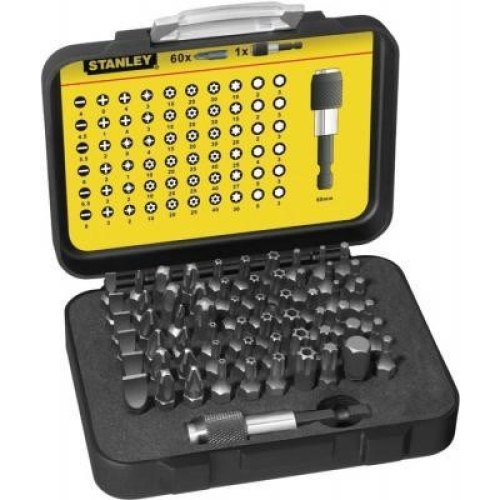 Біти Stanley Expert, набір 61шт, 1/4, магнітний бітотримач, SL,PH,PZ,H,T, 25мм, кейс