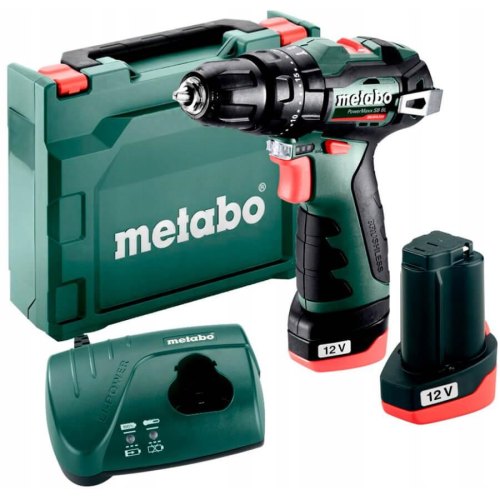 Шурупокрут-дриль акумуляторний Metabo PowerMaxx SB BL, 12В 2х2А•год, 20•38Нм, 0-400•0-1500об•хв, 0.8кг