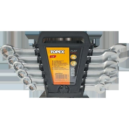 Ключі гайкові TOPEX, набір 12шт, комбіновані, CrV, 6-22мм