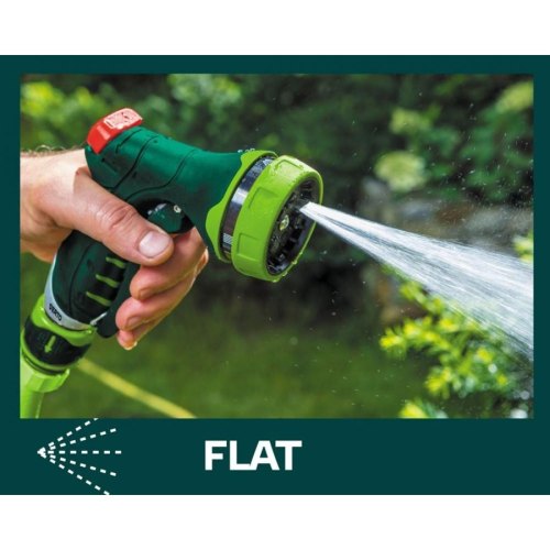 Зрошувач ручний Verto, пістолетний, 1/2-3/4, 7 функцій, регулювання напору води, блокування переднього важеля, тримач двокомпонентний