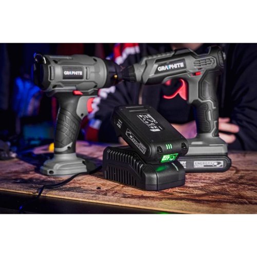 Зарядний пристрій GRAPHITE, для Energy+, 18В, 2.3А, система контролю напруги та температури, шнур 2м