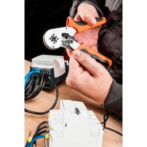 Кліщі обтискні Neo Tools, для обтиску наконечників 0.25-6мм кв., 170мм