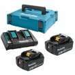 Набір акумулятора та зарядного пристрою Makita 198077-8 LX L1860, 2х18В, 6А•год, ЗП DC18RD, кейс Makpac3