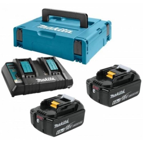 Набір акумулятора та зарядного пристрою Makita 198077-8 LX L1860, 2х18В, 6А•год, ЗП DC18RD, кейс Makpac3