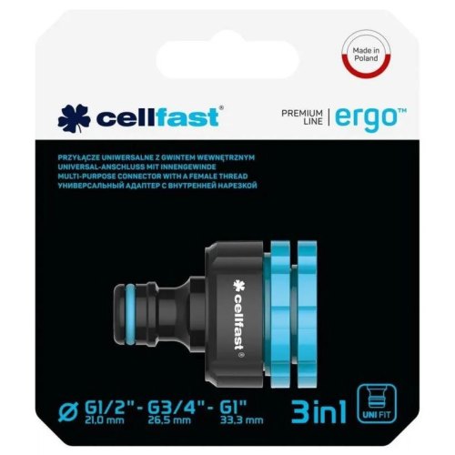 Конектор для крана Cellfast ERGO 1/2, 3/4, 1' з внутрішнім різьбленням (блістер)