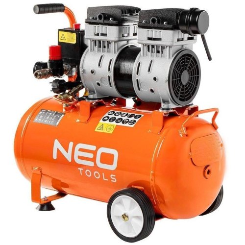 Компресор повітряний Neo Tools, безолійний, 1150Вт, 50л, 180л/хв, 8бар, 2-х поршневий, IP20