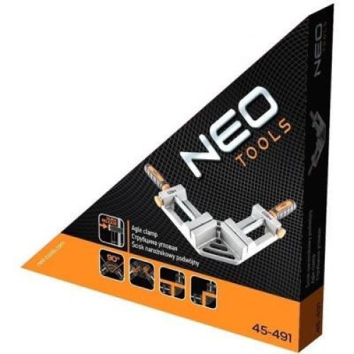 Струбцина Neo Tools, кутова, алюмінієва, дві напрямні 75мм, 70х70мм