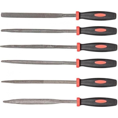 Надфілі по металу Top Tools, набір 6шт, алмазні, рукоятка двокомпонентна, 100мм