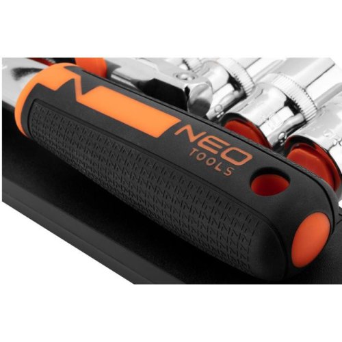 Набір торцевих головок Neo Tools, 14шт, 1/4, тріскачка 90 зубців, CrV