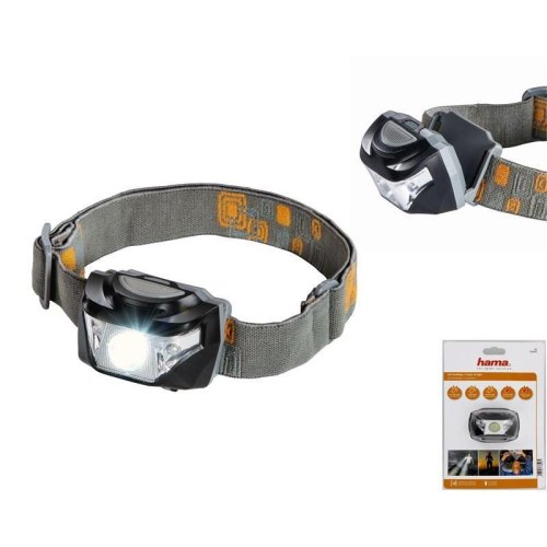 Ліхтар налобний на батарейках Hama H-160, AAAx3, 160лм, LED, 5 функції освітлення, чорно-сірий