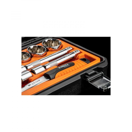 Набір інструментів Neo Tools, Набір торцевих головок 1/2, 23шт, CrV