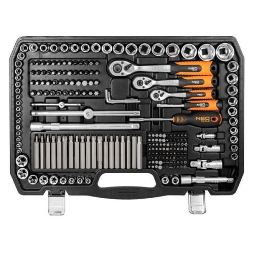 Набір інструментів Neo Tools, 300шт, 1/2, 1/4, 3/8, CrV, кейс