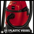 Пилосос професійний Einhell TC-VC 1825, 1250Вт, 180мБар, контейнер 25л, 6кг