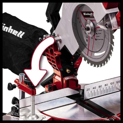 Пила торцювальна акумуляторна Einhell TE-MS 18/210LI - Solo, PXC, 18В, диск 210х30мм, 3000об•хв, LED, лазер, 7кг, без АКБ і ЗП