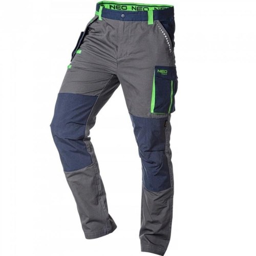 Штани робочі Neo Tools Premium, 100% бавовна, тканина Ripstop, посилення тканиною Cordura, XXL(56), сіро-синій