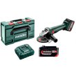 Шліфмашина кутова акумуляторна Metabo W 18 L 9-125, 125мм, 18В 2х4А•год, 8500об•хв, М14, 2.3кг