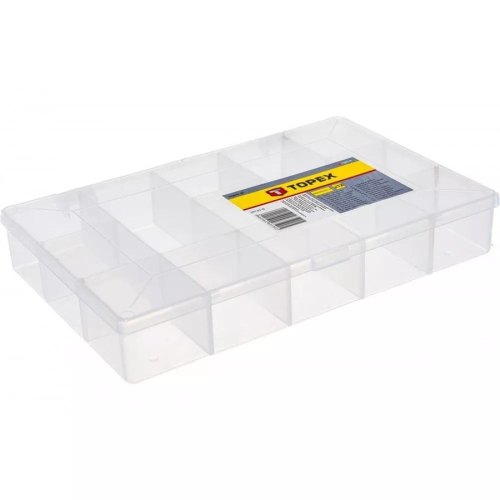 Органайзер TOPEX універсальний, 12 відділень, регульовані перегородки, 3.7х22.6x15.4см, пластмаса