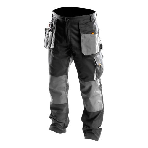 Штани робочі Neo Tools, посилення тканиною Oxford, відсік для наколінників, потрійний шов, M(50), чорно-сірий
