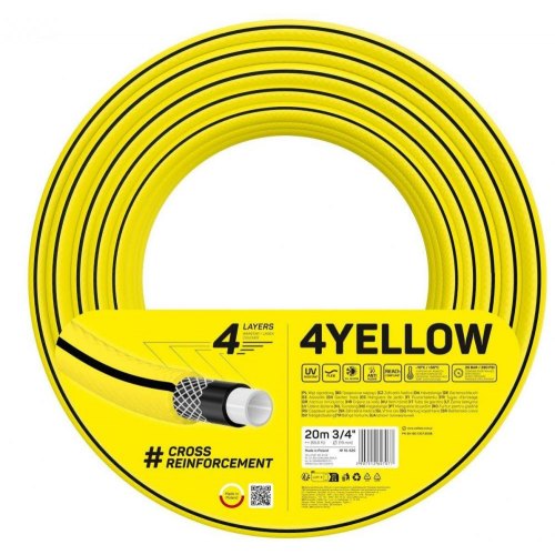 Шланг садовий Cellfast 4YELLOW 3/4 20м, 4 шари, до 20 Бар, -10…+50°C