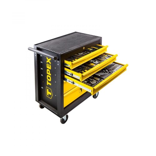 Шафа-візок для інструменту TOPEX, набір інструменту 455шт, висувні ящики 5шт, 82.5х68x46см, метал