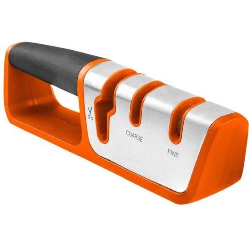 Точилка для ножів і ножиць Neo Tools, 54х195х38мм, 2 етапи заточування, карбід вольфраму та кераміка, ABS-пластик та TPR гума