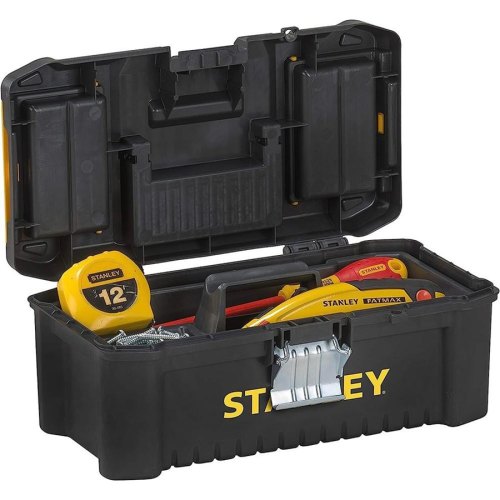 Ящик для інструменту Stanley Essential, органайзер в кришці, 12.8x31.6х15.6см, пластик