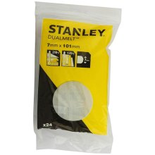 Стрижні клейові Stanley DualTemp, 7х100мм, 24шт, прозорий