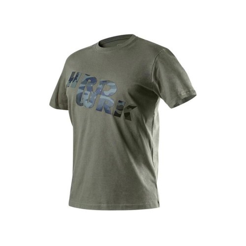 Футболка робоча Neo Tools Camo, 100% бавовна, принт HRD WRK візерунок моро, XXL(56), оливковий