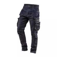 Штани робочі Neo Tools Denim, 98% бавовна та 2% еластан, L(52), синій темний