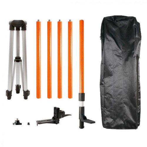 Штатив та віха Neo Tools, 3.7м, 1/4 та 5/8, алюмінієвий, вбудований рівень, шкала з поділками