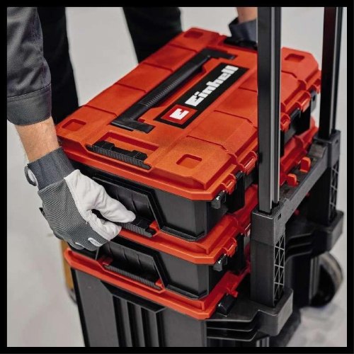 Ящик модульний для інструменту Einhell E-Case L, на коліщатках, телескопічна ручка, 40.6х44.4х35.5см, пластик