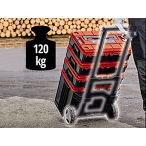 Ящик модульний для інструменту Einhell E-Case L, на коліщатках, телескопічна ручка, 40.6х44.4х35.5см, пластик