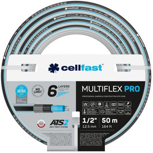 Шланг садовий Cellfast MULTIFLEX PRO 1/2 50м, 6 шарів, до 35 Бар, -20…+65°C