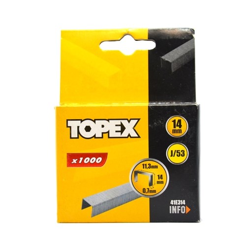 Скоби TOPEX, тип J, 14мм, 1000шт