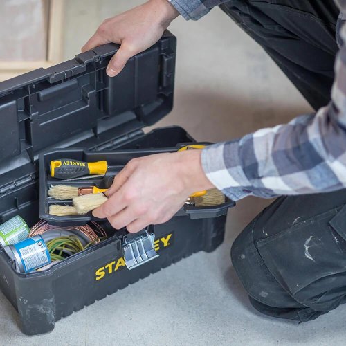 Ящик для інструменту Stanley Essential, органайзер в кришці, 19.5x40.6х20.5см, пластик