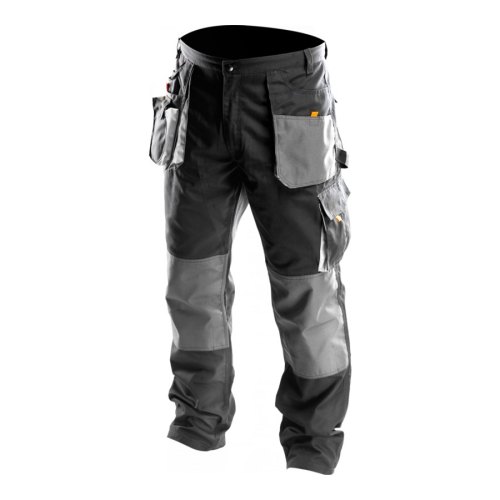 Штани робочі Neo Tools, посилення тканиною Oxford, відсік для наколінників, потрійний шов, L(52), чорно-сірий