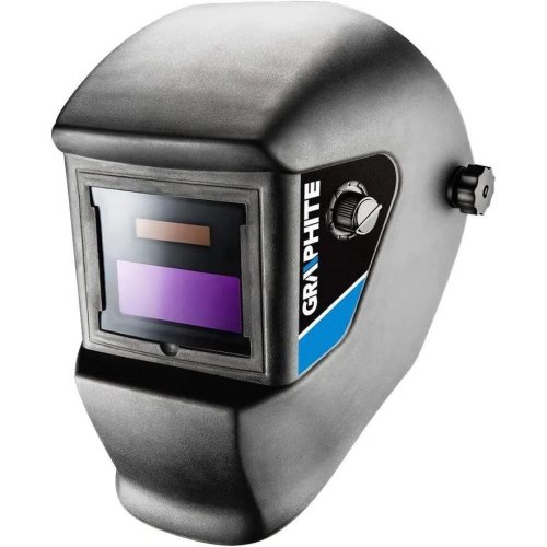 Маска зварювальника хамелеон GRAPHITE 56H822, автозатемніння, 1/15000сек, два датчики дуги, регулювання ступеня затемнення, DIN 9-13