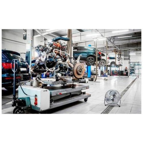 Вентилятор підлоговий Neo Tools, професійний, 30см, 50Вт, кнопки, двигун мідь 100%, сріблястий