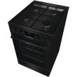 Плита Gorenje комбінована, 62л, 50x60см, дисплей, програматор, приготування на пару, емальовані реш, чорний