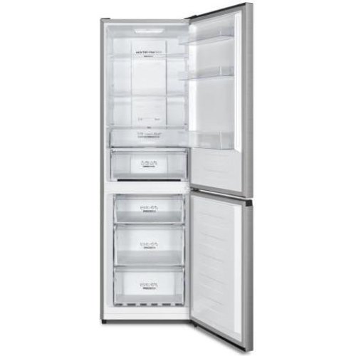Холодильник Gorenje з нижн. мороз. камерою, 185х60х60см, 2 дв., Х- 207л, М- 93л, A++, NoFrost Plus, Fresh zone, Зовн. Диспл, сірий