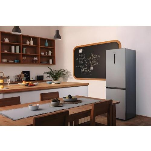 Холодильник Gorenje з нижн. мороз. камерою, 185х60х60см, 2 дв., Х- 207л, М- 93л, A++, NoFrost Plus, Fresh zone, Зовн. Диспл, сірий