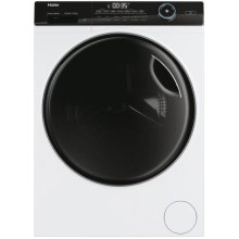 Прально-сушильна машина Haier фронтальна, 8(5)кг, 1400, A, 46см, дисплей, пара, інвертор, люк чорний, прямий привід, cріблястий