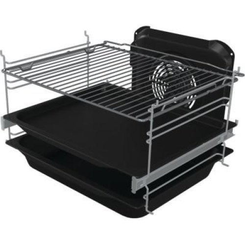 Плита Gorenje комбінована, 70л, 50x60см, дисплей, IconLed, емальовані, білий