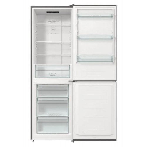 Холодильник з нижн. мороз. камерою Gorenje, 185х60х60см, 2 двері, 203(99)л, А++, NoFrost+, LED дисплей, Зона св-ті, нерж