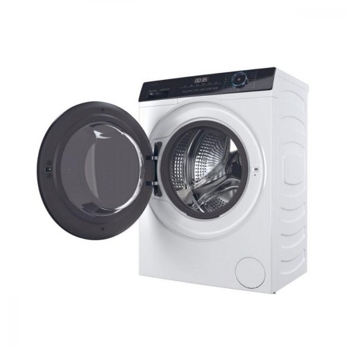 Пральна машина Haier фронтальна, 7кг, 1400, A+++, 44см, дисплей, пара, інвертор, люк чорний, прямий привід, білий