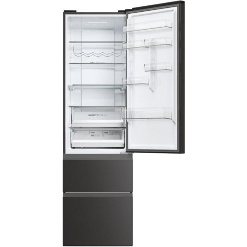 Холодильник Haier багатодверний, 205x59.5х65.7, холод.відд.-289л, мороз.відд.-125л, 3дв., А++, NF, інв., дисплей, зона нульова, чорний